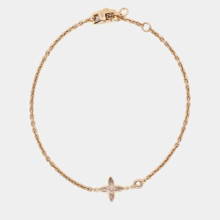 Pre Owned Louis Vuitton Diamond 18k Yellow Gold Idylle Blossom Bracelet 