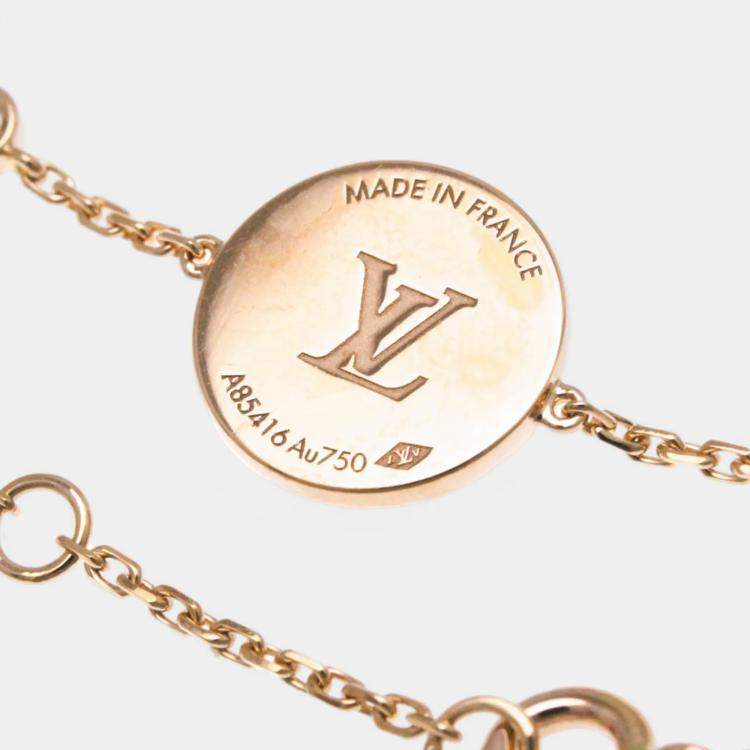 Pre Owned Louis Vuitton Sun Blossom BB 18K Pink Gold Malachite Charm Bracelet