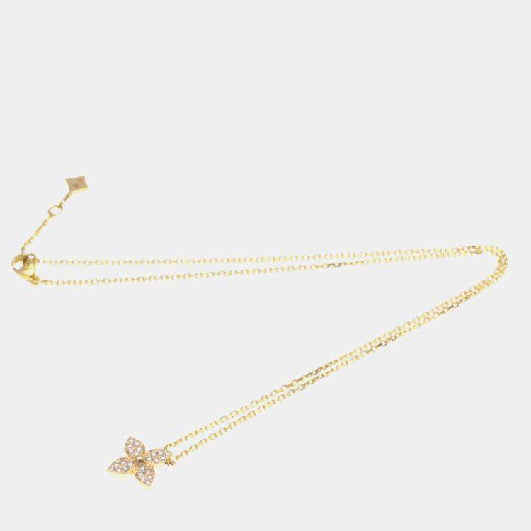 Pre Owned Louis Vuitton Star Blossom 18K Pink Gold Diamond Pendant Necklace