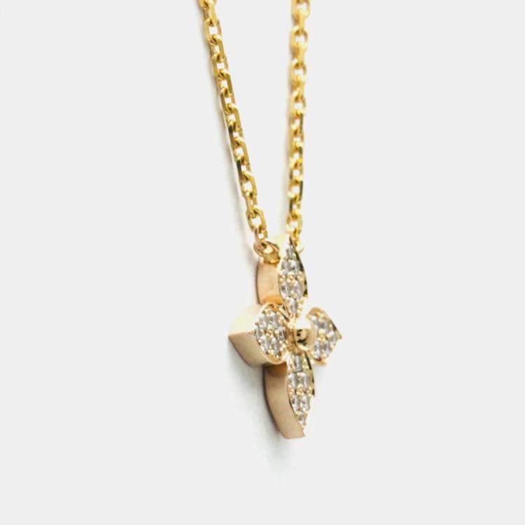 Pre Owned Louis Vuitton Star Blossom 18K Pink Gold Diamond Pendant Necklace