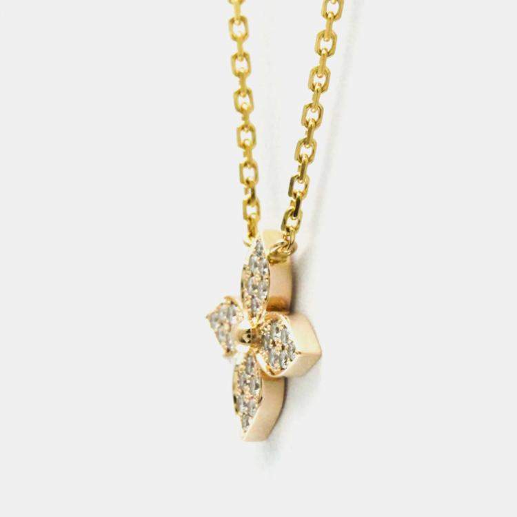 Pre Owned Louis Vuitton Star Blossom 18K Pink Gold Diamond Pendant Necklace