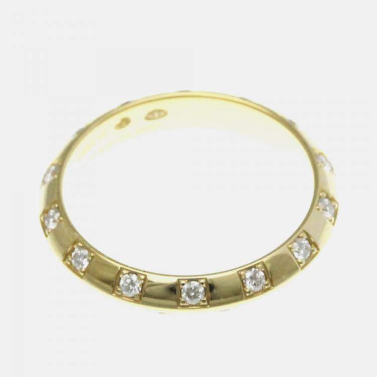 Pre Owned Louis Vuitton Le Damier Yellow Gold 18K Diamond Band Ring