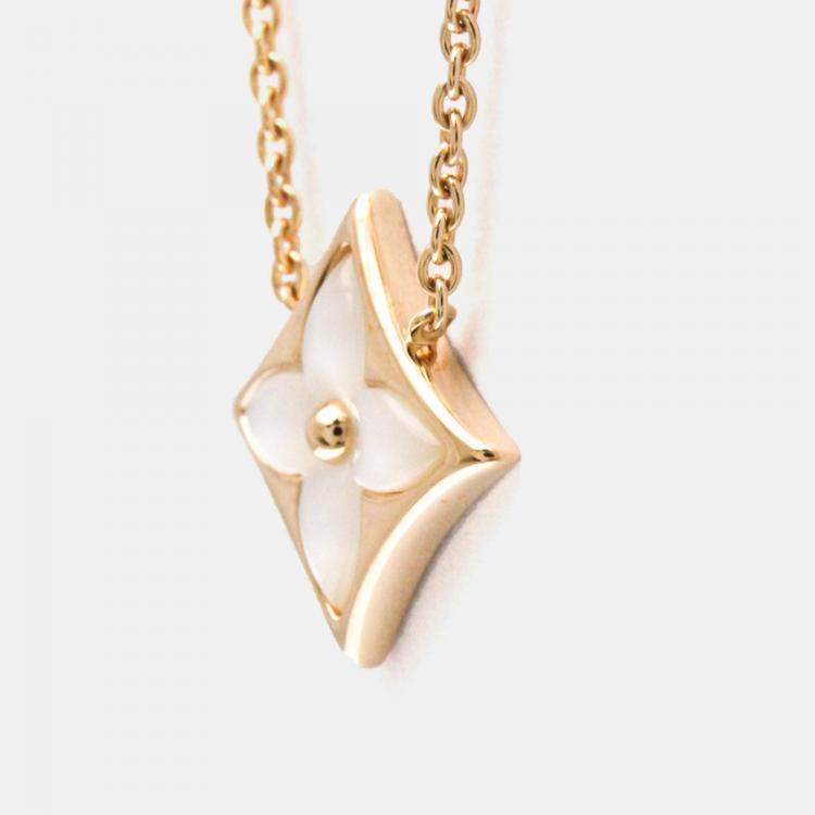 Pre Owned Louis Vuitton Color Blossom Star Pendant Pink Gold And White Mother-of-pearl Pink Gold 18K Shell Pendant Necklace Gold