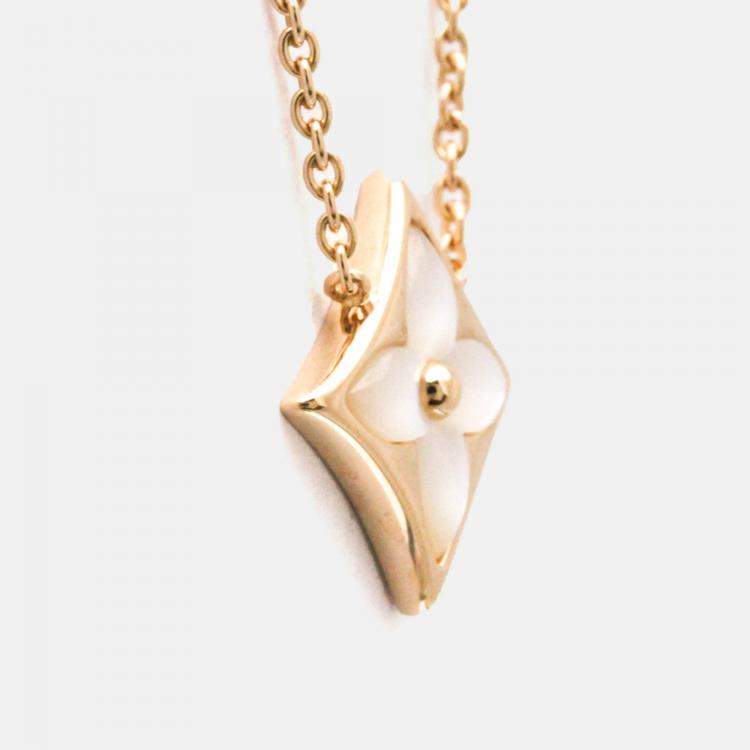 Pre Owned Louis Vuitton Color Blossom Star Pendant Pink Gold And White Mother-of-pearl Pink Gold 18K Shell Pendant Necklace Gold