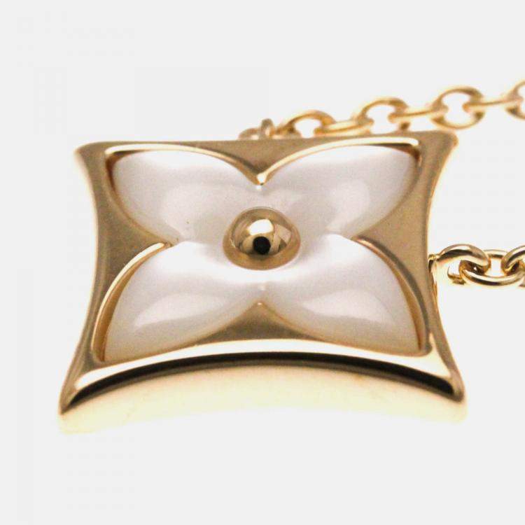 Pre Owned Louis Vuitton Color Blossom Star Pendant Pink Gold And White Mother-of-pearl Pink Gold 18K Shell Pendant Necklace Gold