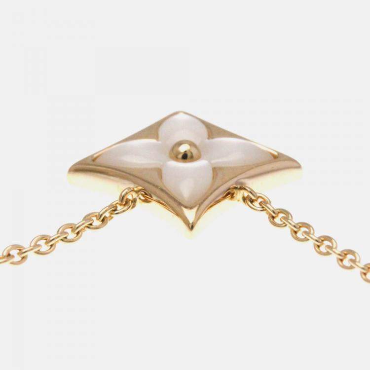 Pre Owned Louis Vuitton Color Blossom Star Pendant Pink Gold And White Mother-of-pearl Pink Gold 18K Shell Pendant Necklace Gold