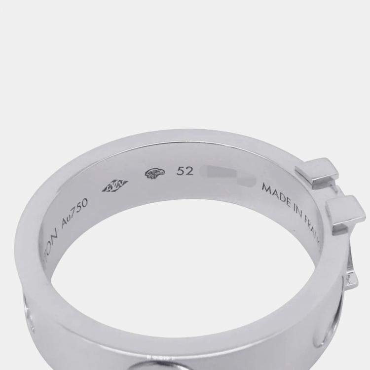 Pre Owned Louis Vuitton Empreinte  18K White Gold Ring Size EU 52