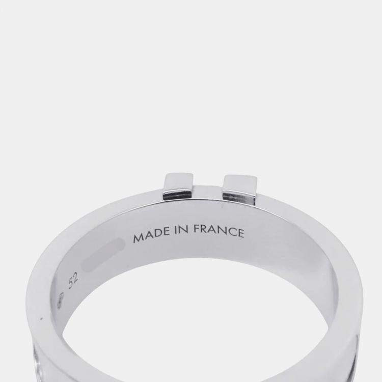Pre Owned Louis Vuitton Empreinte  18K White Gold Ring Size EU 52