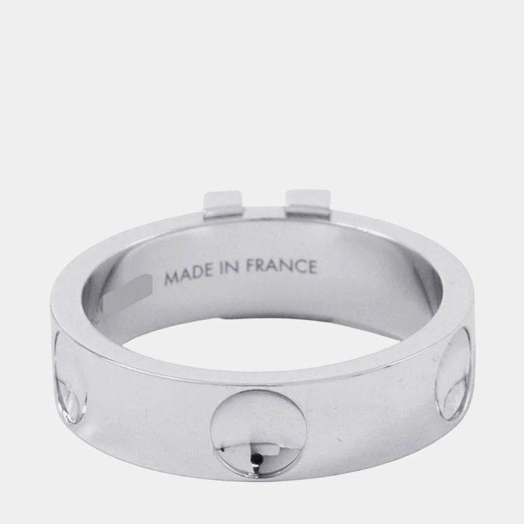 Pre Owned Louis Vuitton Empreinte  18K White Gold Ring Size EU 52