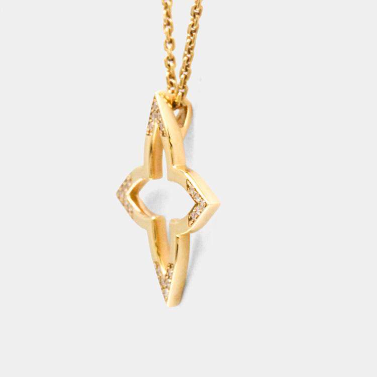 Pre Owned Louis Vuitton Ombre Blossom Diamonds 18K  Pink Gold Diamond Pendant Necklace 