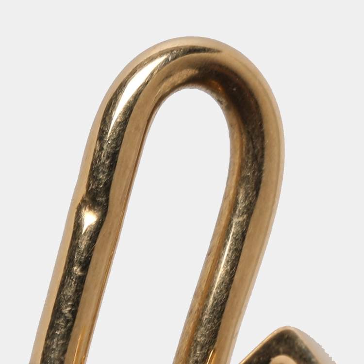 Pre Owned Louis Vuitton B Blossom Yellow Gold, White Mother-of-Pearl and Diamond Dangle Earrings