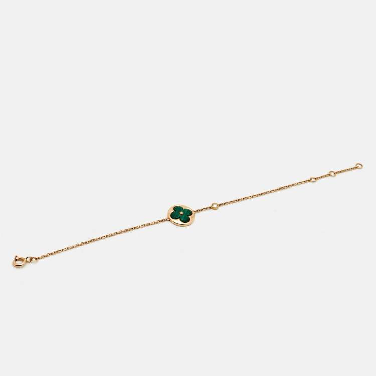 Pre Owned Louis Vuitton Color Blossom BB Diamond Malachite 18k Rose Gold Bracelet