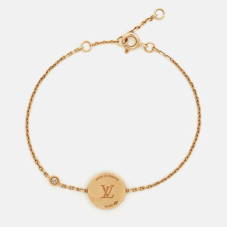 Pre Owned Louis Vuitton Color Blossom BB Diamond Malachite 18k Rose Gold Bracelet