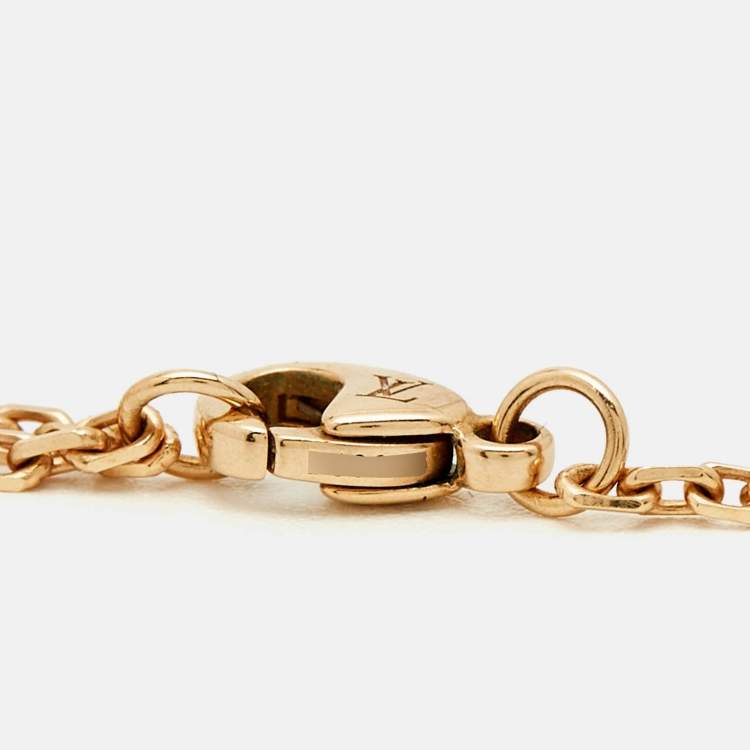 Pre Owned Louis Vuitton Color Blossom BB Malachite Diamond 18k Rose Gold XL Medallion Necklace