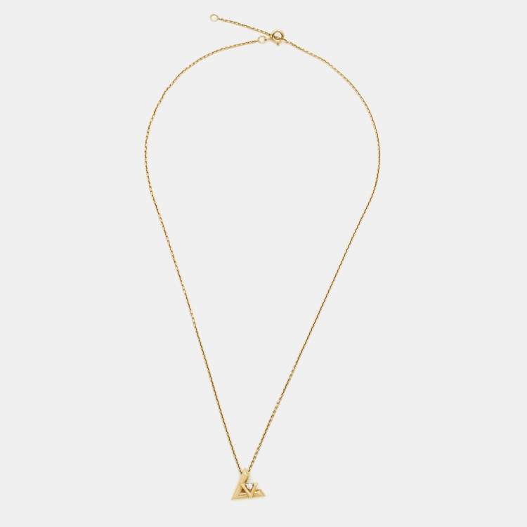 Pre Owned Louis Vuitton LV Volt Diamond 18k Yellow Gold Small Model Necklace