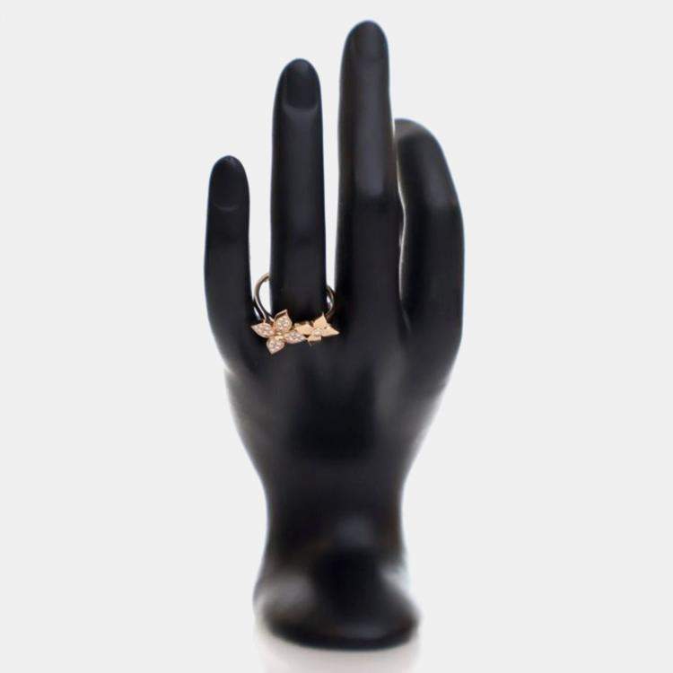 Pre Owned Louis Vuitton 18K Rose Gold Idylle Blossom Ring 58