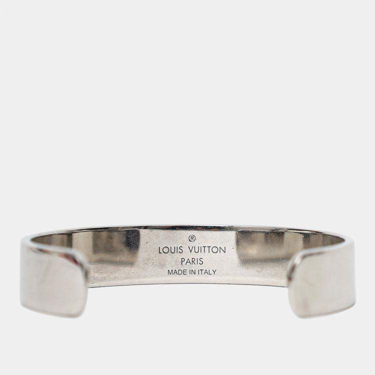 مملوكة مسبقًا Louis Vuitton x Nigo Silver Tone Squared Strass Bracelet Size M