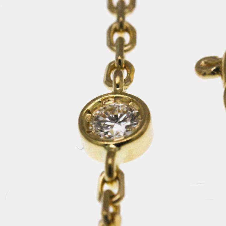 Pre Owned Louis Vuitton Star Blossom Yellow Gold 18K Diamond Onyx Charm Bracelet Onyx
