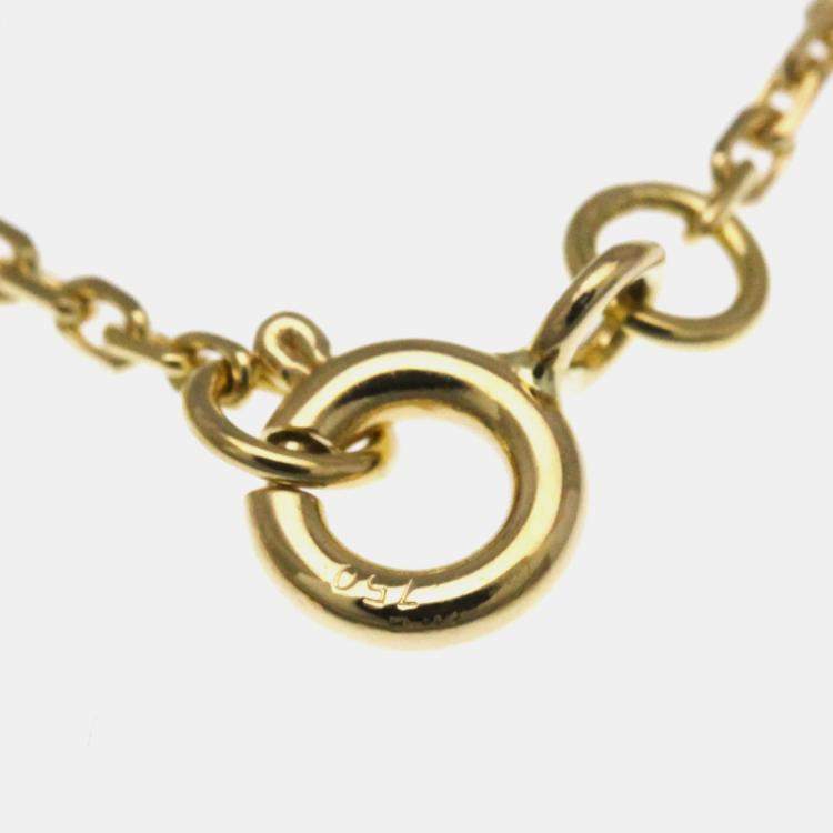 Pre Owned Louis Vuitton Star Blossom Yellow Gold 18K Diamond Onyx Charm Bracelet Onyx