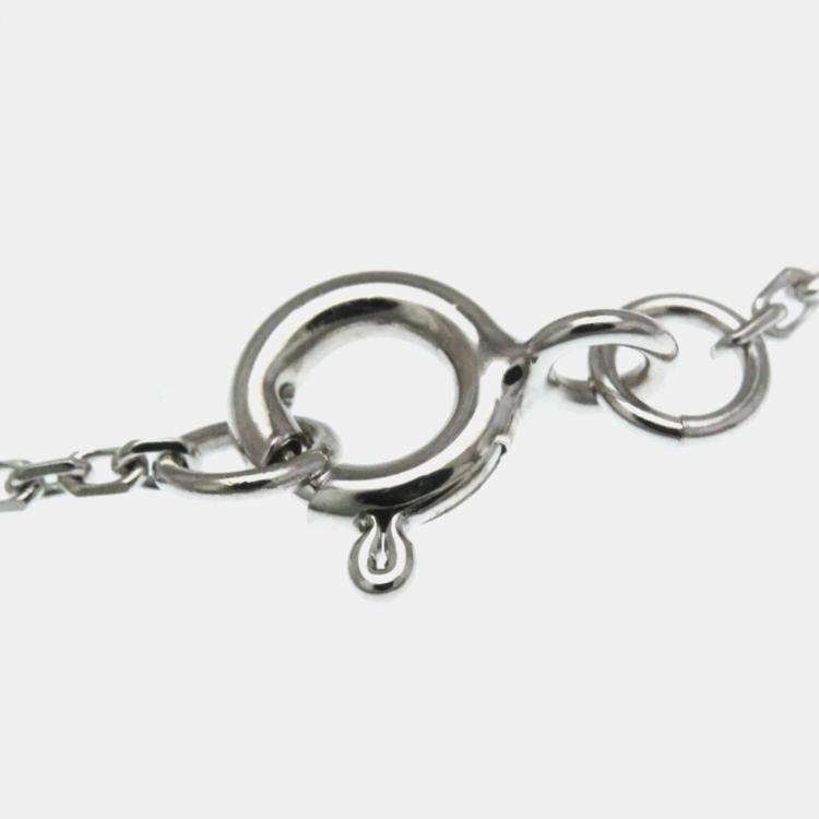 Pre Owned Louis Vuitton Star Blossom BB Onyx And Diamond White Gold 18K Diamond Onyx Pendant Necklace Silver