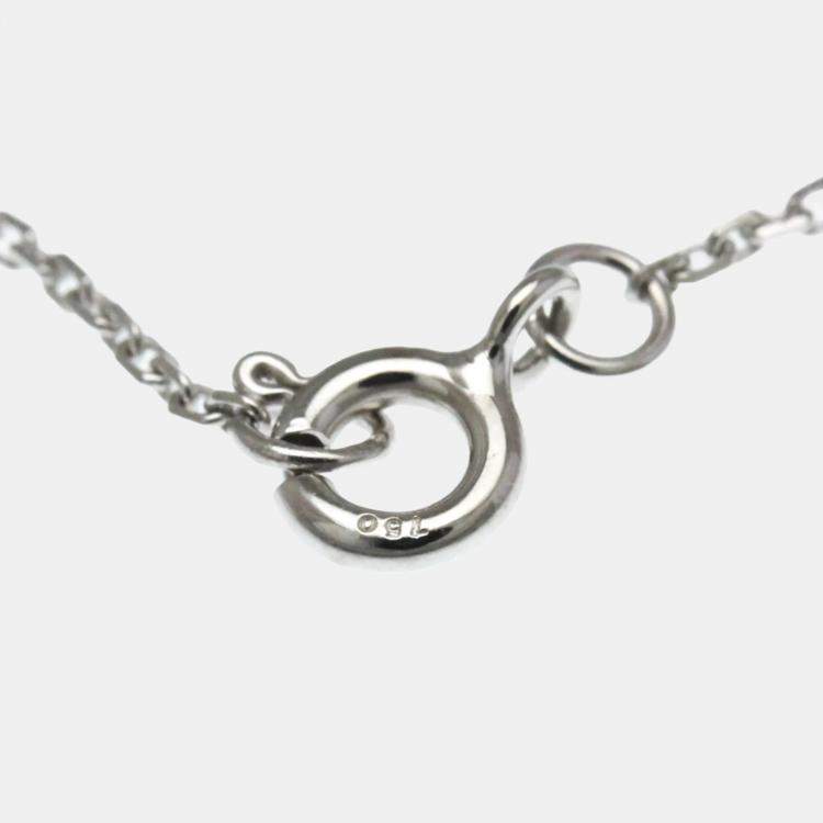 Pre Owned Louis Vuitton Star Blossom BB Onyx And Diamond White Gold 18K Diamond Onyx Pendant Necklace Silver