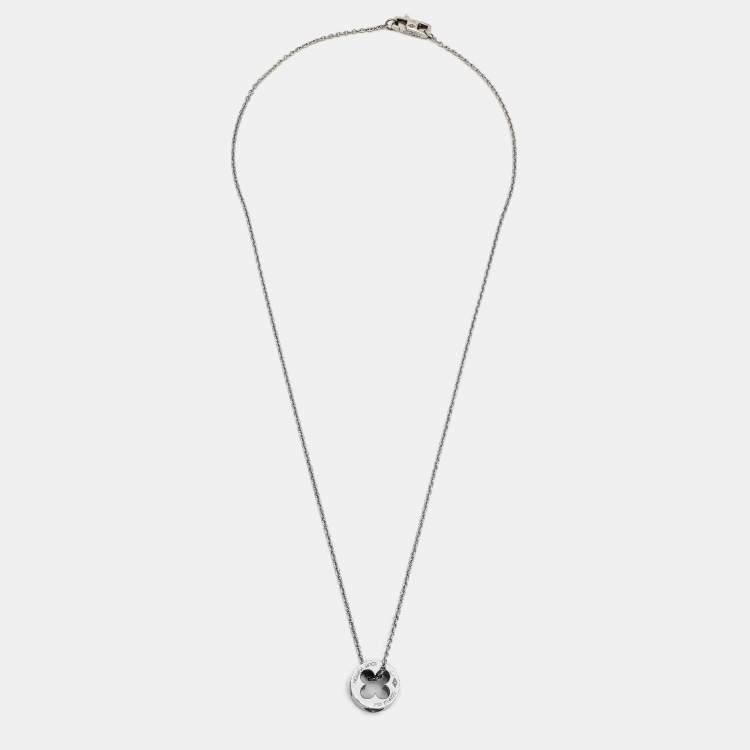 Pre Owned Louis Vuitton Empreinte 18k White Gold Pendant Necklace