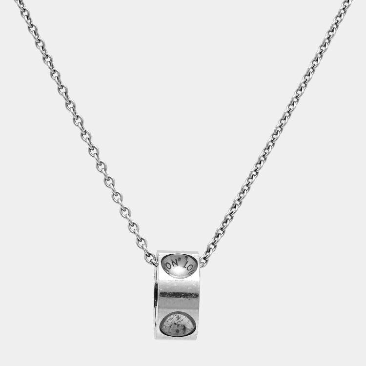 Pre Owned Louis Vuitton Empreinte 18k White Gold Pendant Necklace