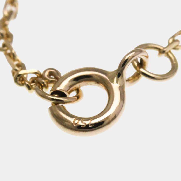 Pre Owned Louis Vuitton Star Blossom Pink Gold 18K Diamond Mother Of Pearl Charm Bracelet Pink Gold