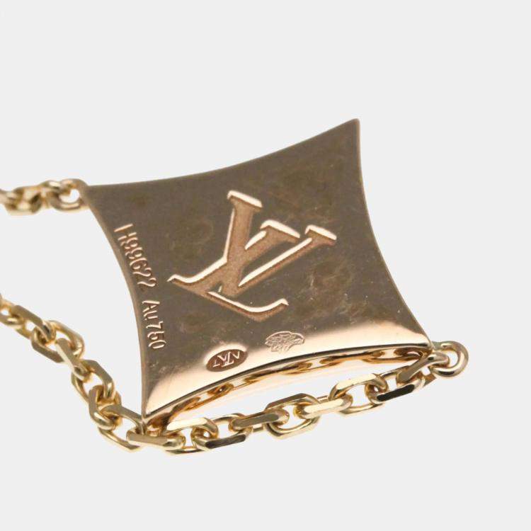 Pre Owned Louis Vuitton Star Blossom Pink Gold 18K Diamond Mother Of Pearl Charm Bracelet Pink Gold