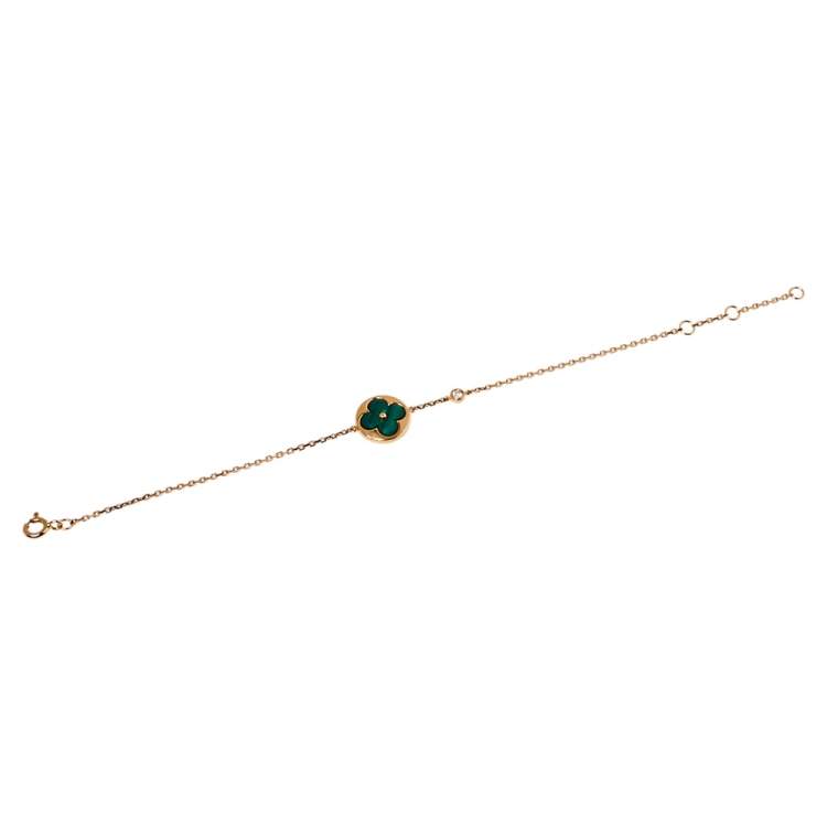 Pre Owned Louis Vuitton Color Blossom BB Sun Malachite Diamond 18K Rose Gold Bracelet