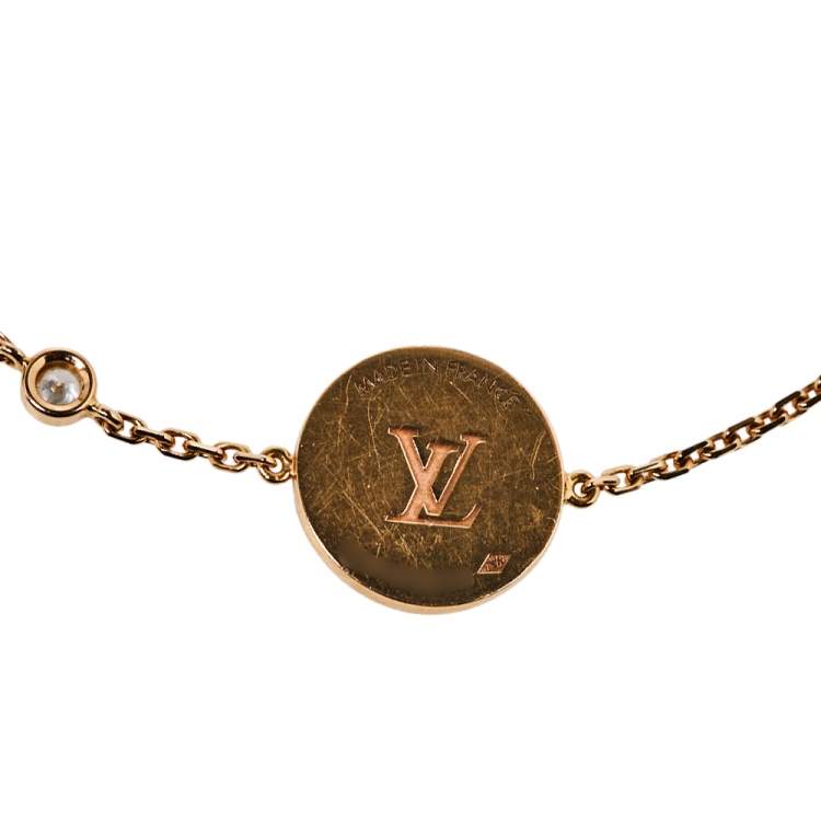 Pre Owned Louis Vuitton Color Blossom BB Sun Malachite Diamond 18K Rose Gold Bracelet