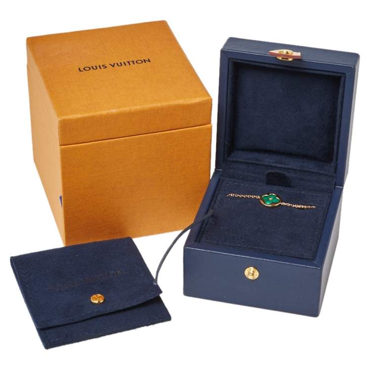 Pre Owned Louis Vuitton Color Blossom BB Sun Malachite Diamond 18K Rose Gold Bracelet