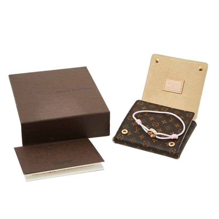 Pre Owned Louis Vuitton Empreinte 18K Rose Gold Pink Cord Bracelet