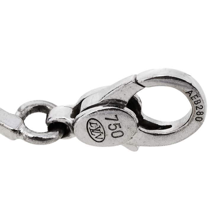 Pre Owned Louis Vuitton Initiales 18K White Gold LV Charm