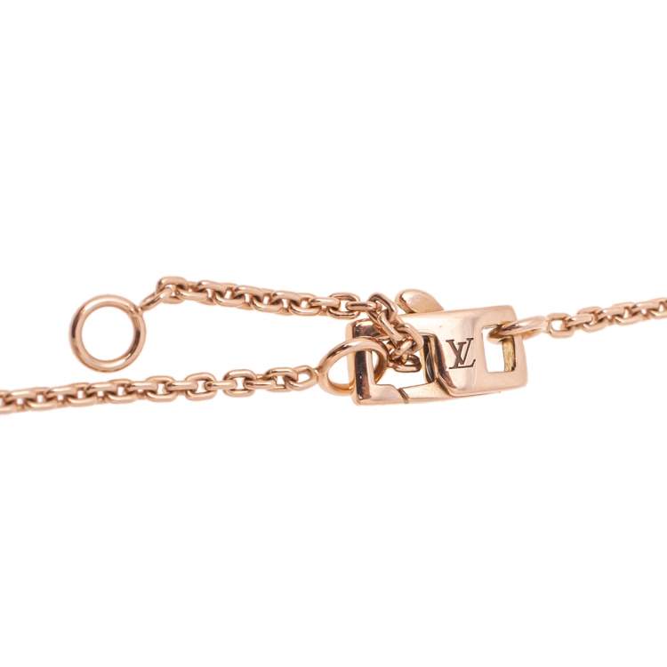 Pre Owned Louis Vuitton Idylle Blossom Diamond 18K Rose Gold Pendant Necklace