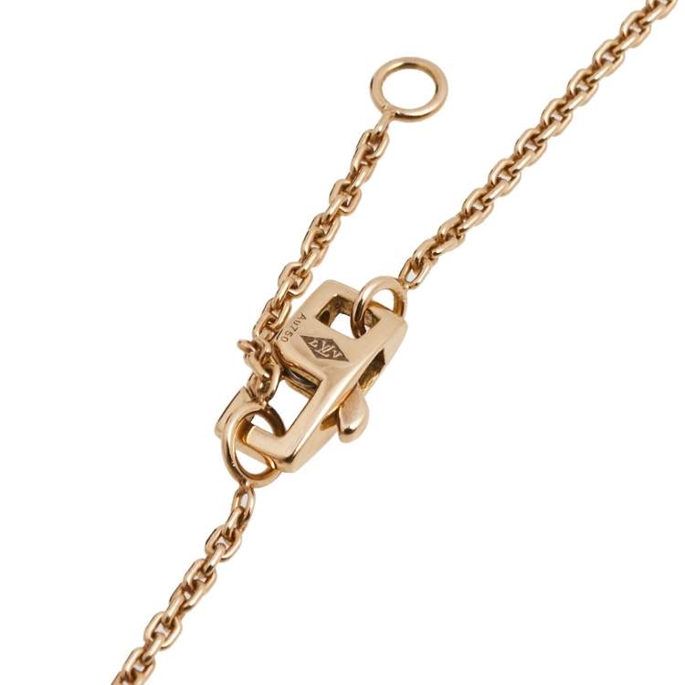 Pre Owned  Louis Vuitton Idylle Blossom Diamond 18K Rose Gold Pendant Necklace