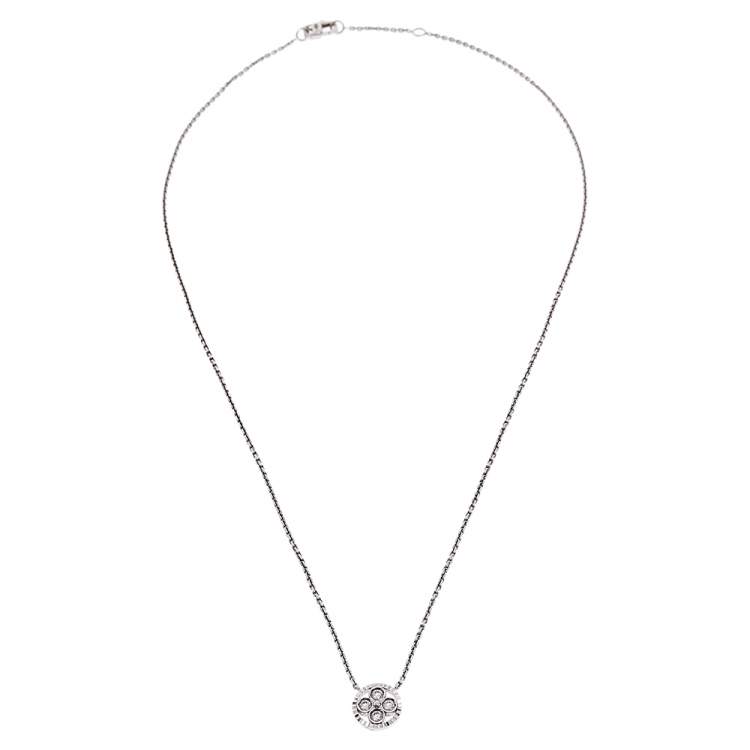 Pre Owned Louis Vuitton Blossom BB Diamond 18k White Gold Pendant Necklace