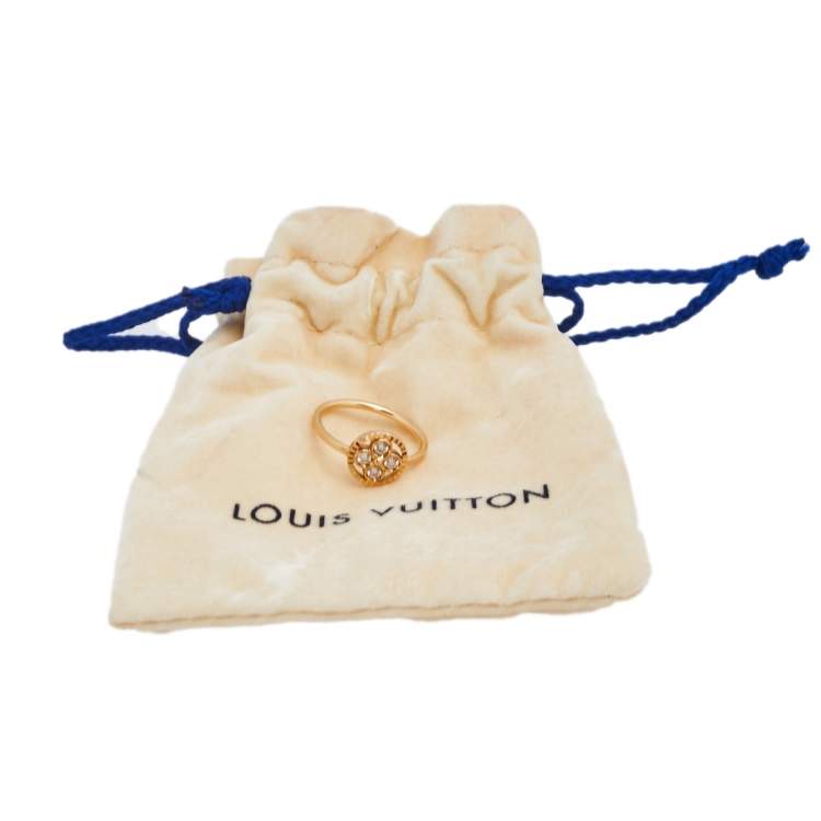 Pre Owned Louis Vuitton Blossom BB Diamond 18k Rose Gold Ring Size 52