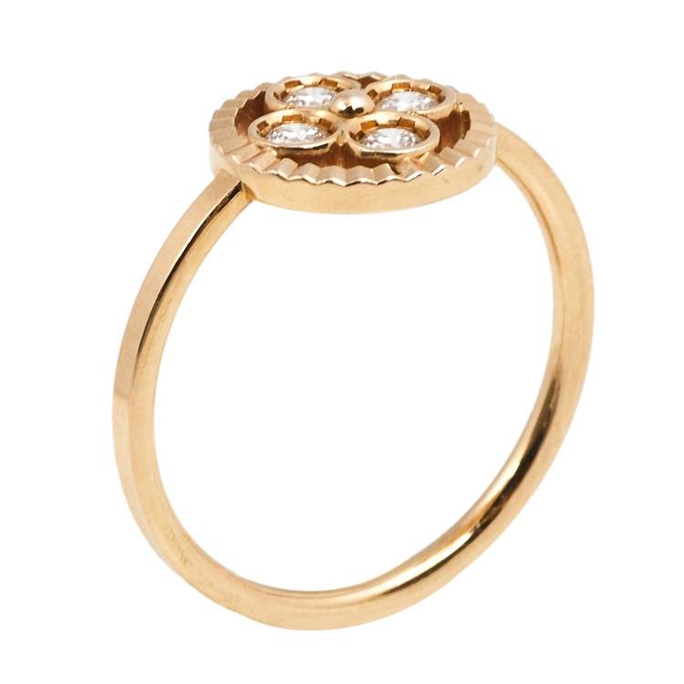 Louis Vuitton BB Blossom Diamonds 18k Rose Gold Ring Size 52 Louis