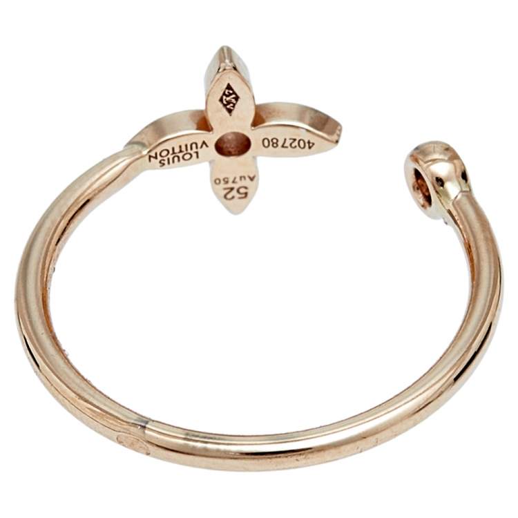 Pre Owned Louis Vuitton Idylle Blossom Diamond 18K Three Tone Gold Set of 3 Rings Size 52