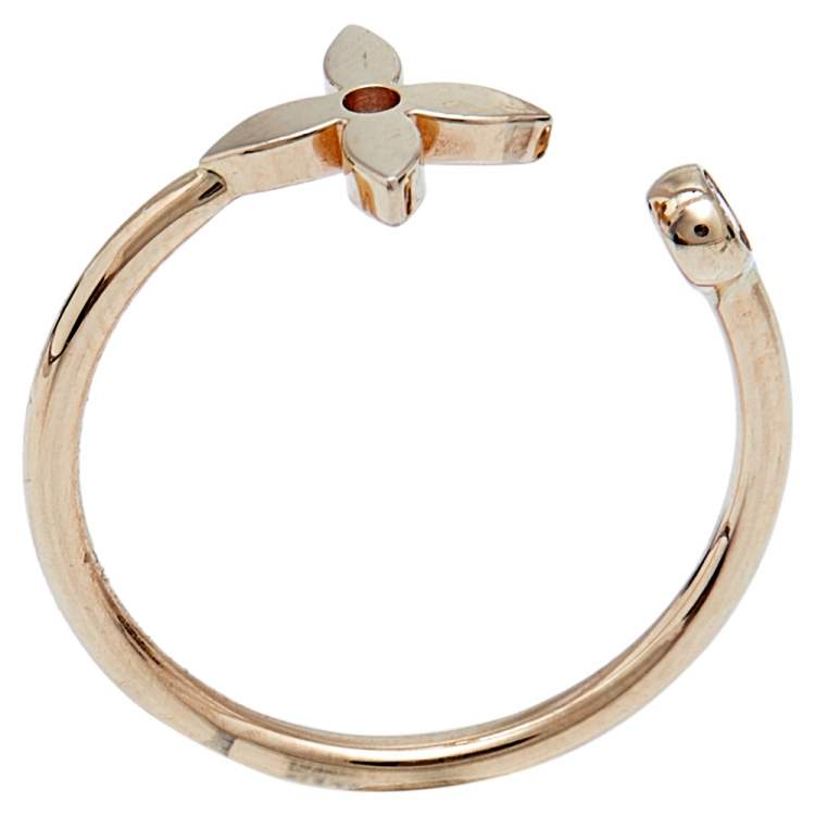 Pre Owned Louis Vuitton Idylle Blossom Diamond 18K Three Tone Gold Set of 3 Rings Size 52