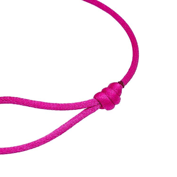 Pre Owned Louis Vuitton Empreinte 18k Yellow Gold Pink Cord Adjustable Bracelet