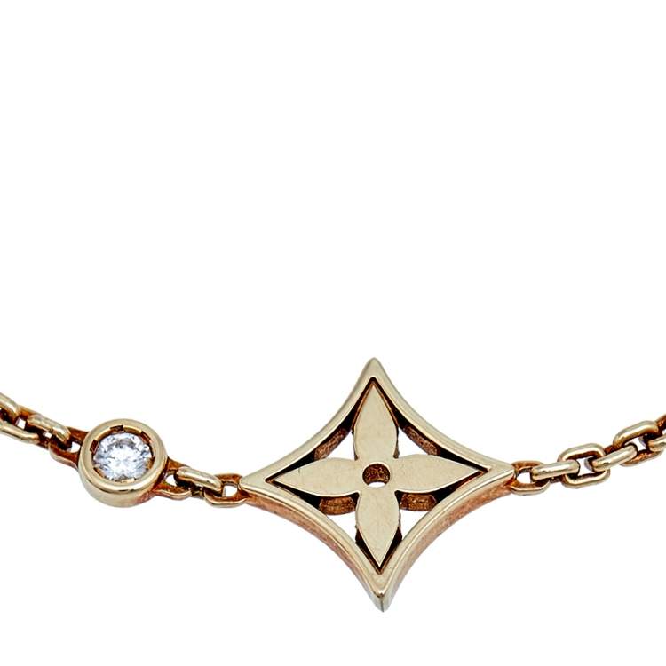 Pre Owned Louis Vuitton Idylle Blossom Diamond 18K Yellow Gold Bracelet