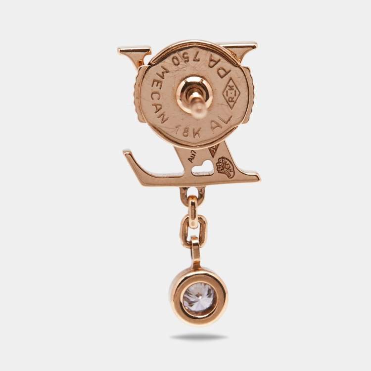 Pre Owned Louis Vuitton Idylle Blossom Diamond 18K Rose Gold Single Ear Stud