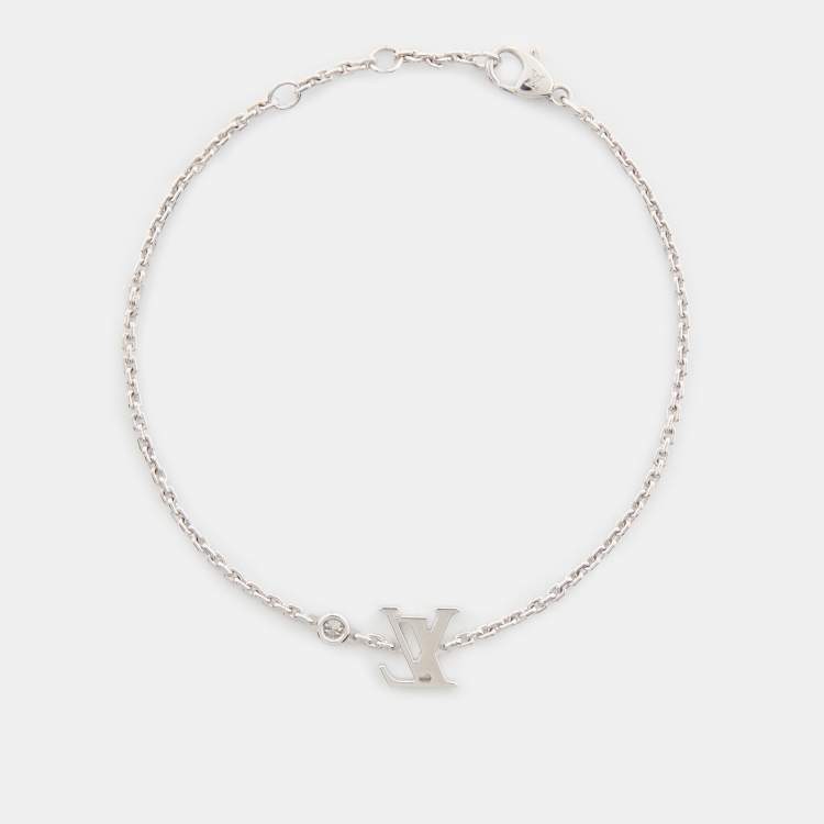 Pre Owned Louis Vuitton Idylle Blossom Diamiond 18k White Gold Bracelet