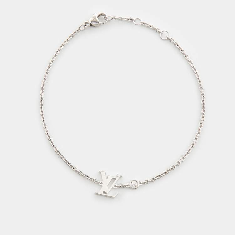 Pre Owned Louis Vuitton Idylle Blossom Diamiond 18k White Gold Bracelet