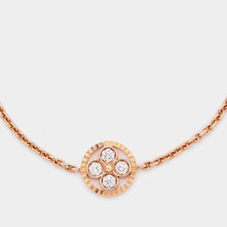 Pre Owned Louis Vuitton Blossom BB Diamond 18K Rose Gold Bracelet