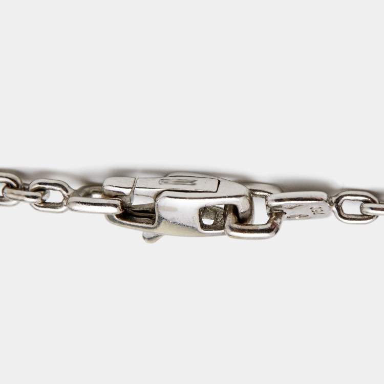 Pre Owned Louis Vuitton Lock It Key Padlock Diamonds 18k White Gold Pendant Necklace