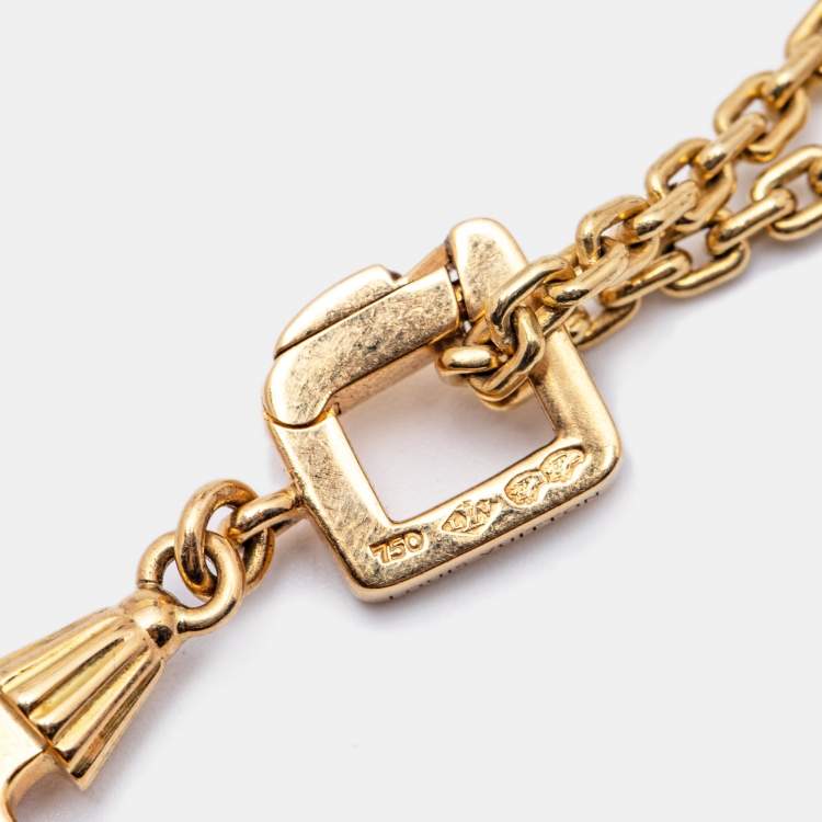 Pre Owned Louis Vuitton Evil Eye Multi Gemstone 18k Yellow Gold Pendant Necklace