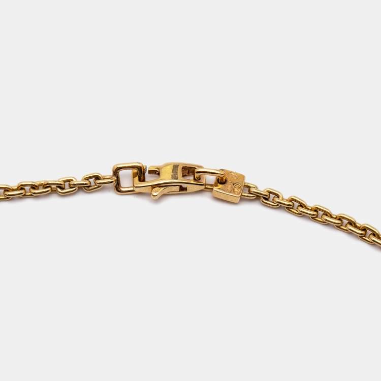 Pre Owned Louis Vuitton Evil Eye Multi Gemstone 18k Yellow Gold Pendant Necklace